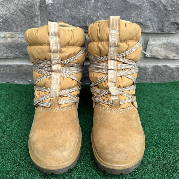 Women's 7 M - Timberland 650 Down Fill Wheat Nubuck Hiking Boots Insulated - Picture 3 of 8